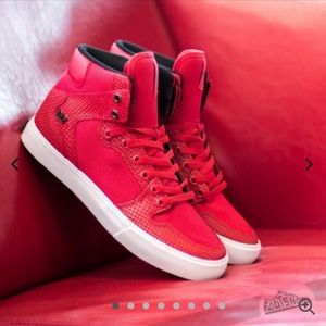 Supra 👑 Vaider Red/Snake-White Sneakers